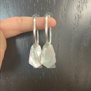 Kendra Scott Silver Hoop Earrings with Iridescent Charms